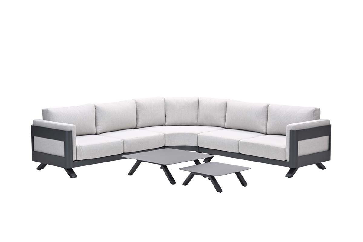 Realdo lounge hoekset - 5-delig - carbon black - valley sand Realdo lounge hoekset - 5-delig - carbon black - valley sand