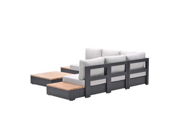 Savona loungeset - 3-delig - carbon black - valley sand - light teaklook - Afbeelding 2