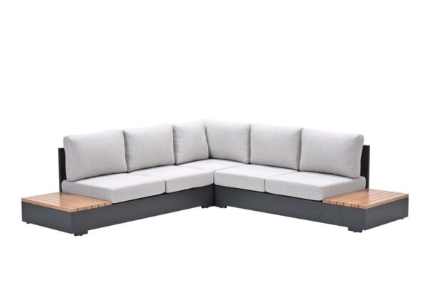 Savona Loungeset - 3-teilig - carbon black - valley sand - light teaklook