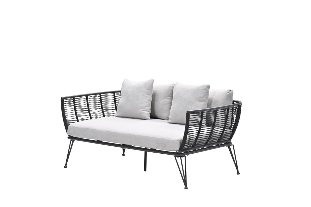 Melissa divanbed - carbon black - rope lava black -  valley sand