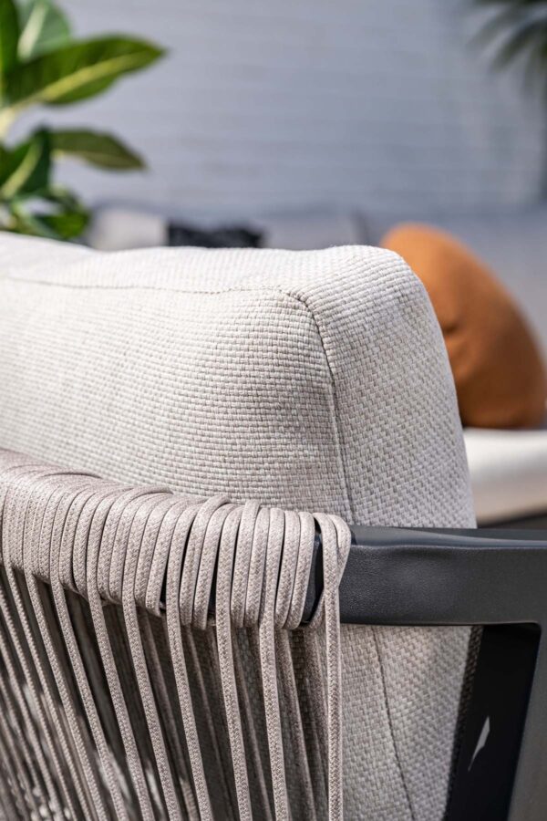Monti loungeset - 4-delig - carbon black -  rope taupe - valley sand - Afbeelding 2