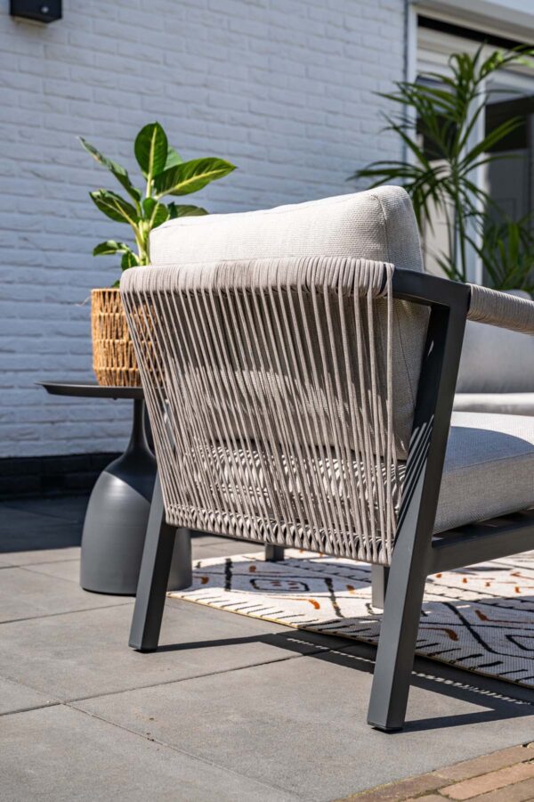 Monti loungeset - 4-delig - carbon black -  rope taupe - valley sand - Afbeelding 2