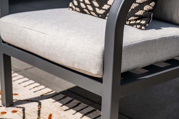 Monti loungeset - 4-delig - carbon black -  rope taupe - valley sand - Afbeelding 2