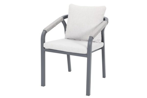 Monti Dining Stuhl - carbon black - rope taupe - valley sand