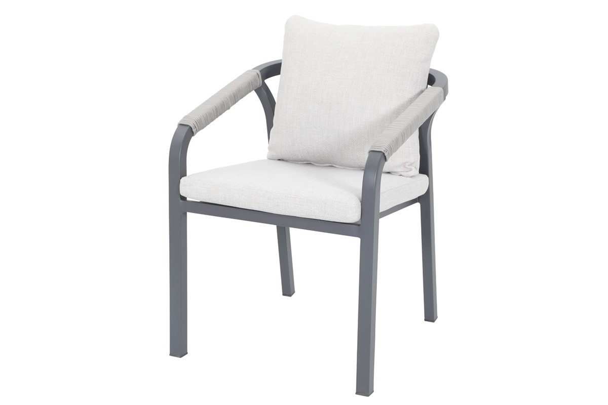 Monti dining fauteuil - carbon black - rope taupe - valley sand