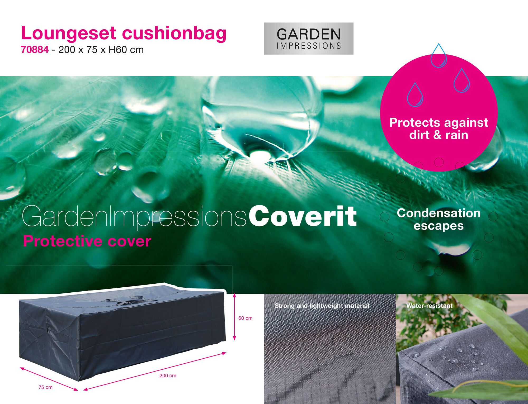 Coverit loungeset hoes - 150x150xH70 cm