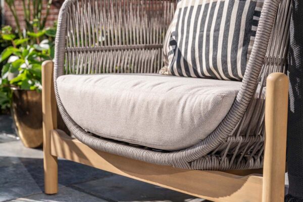 Talara loungeset - 3-delig - acaciahout met white wash - rope taupe - grey sand - Afbeelding 2