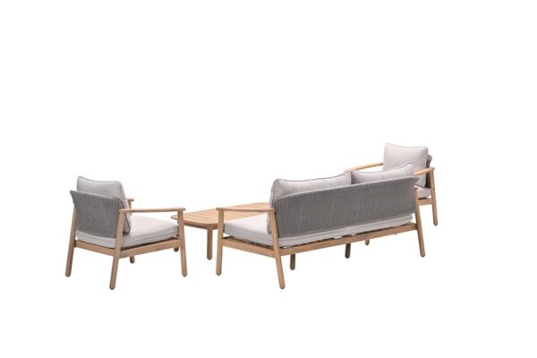 Eclipse loungeset - 4-delig - acaciahout met white wash -  rope taupe - grey sand - Afbeelding 2