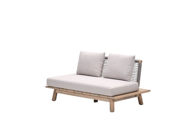 Lunar tweezitsbank - acaciahout met white wash -  rope taupe - grey sand - Afbeelding 2