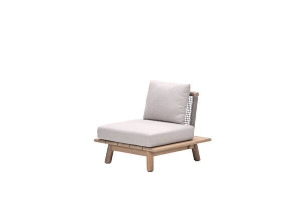 Lunar lounge fauteuil - acaciahout met white wash -  rope taupe - grey sand - Afbeelding 2