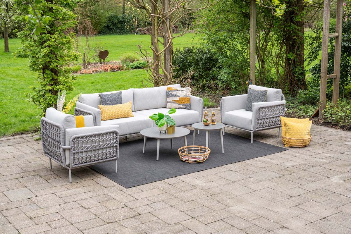 Cavallo loungeset - 5-delig - taupe - sand - valley sand - Centostone Sicilian grey