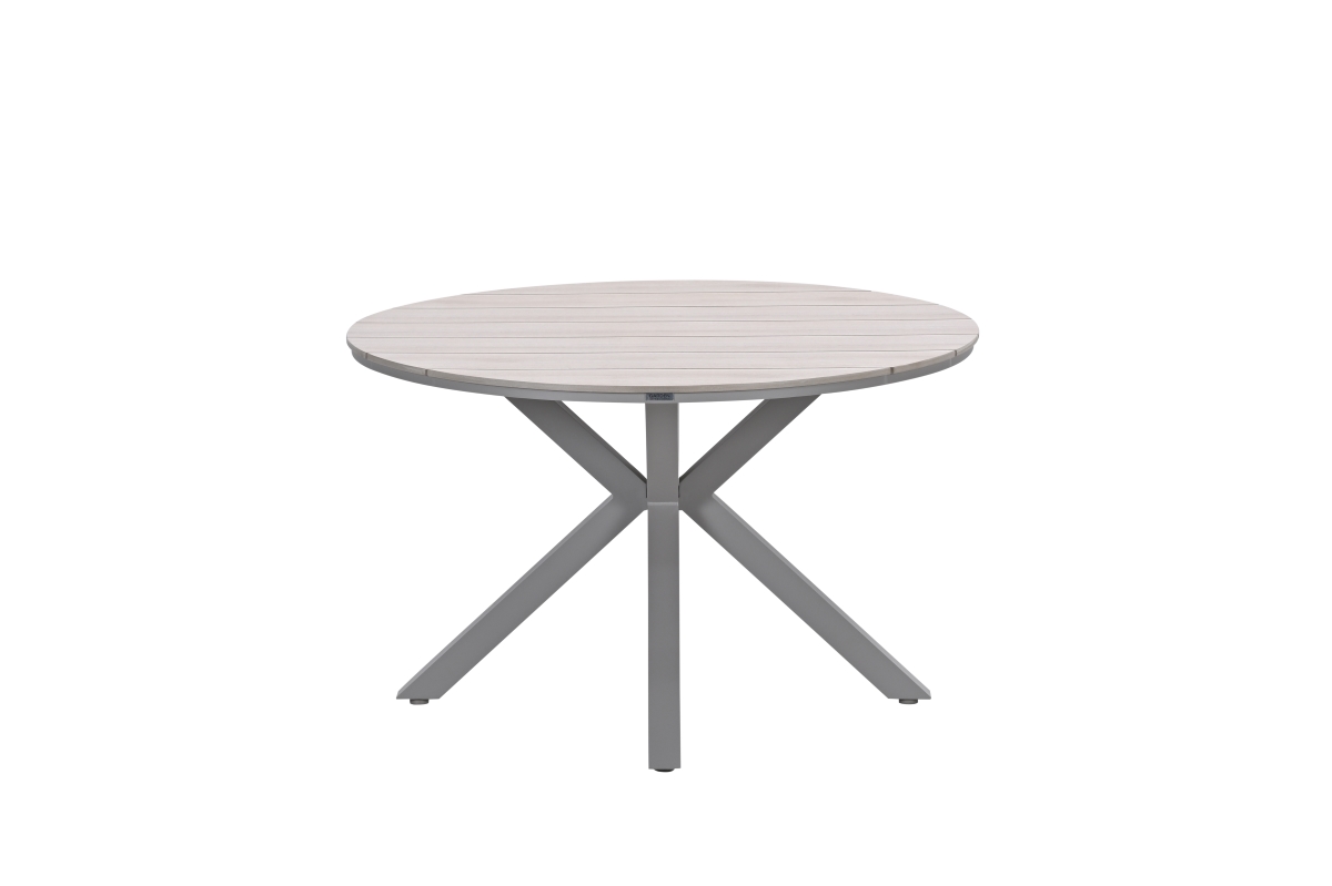 Edison tafel rond - 122 cm - taupe - light teak Vironwood Edison tafel rond - 122 cm - taupe - light teak Vironwood