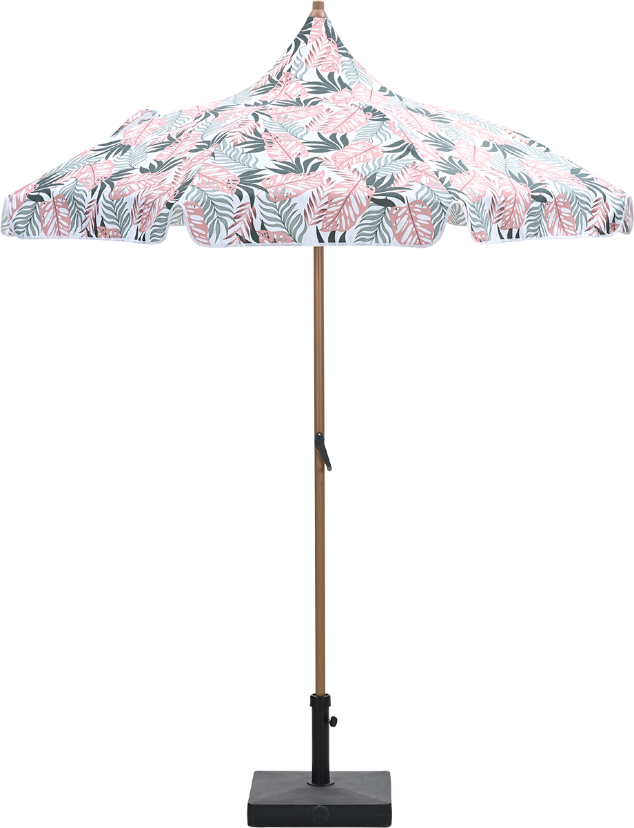 Garden Impressions Aloha – stokparasol Ø200 cm – light teak look – palm forest
