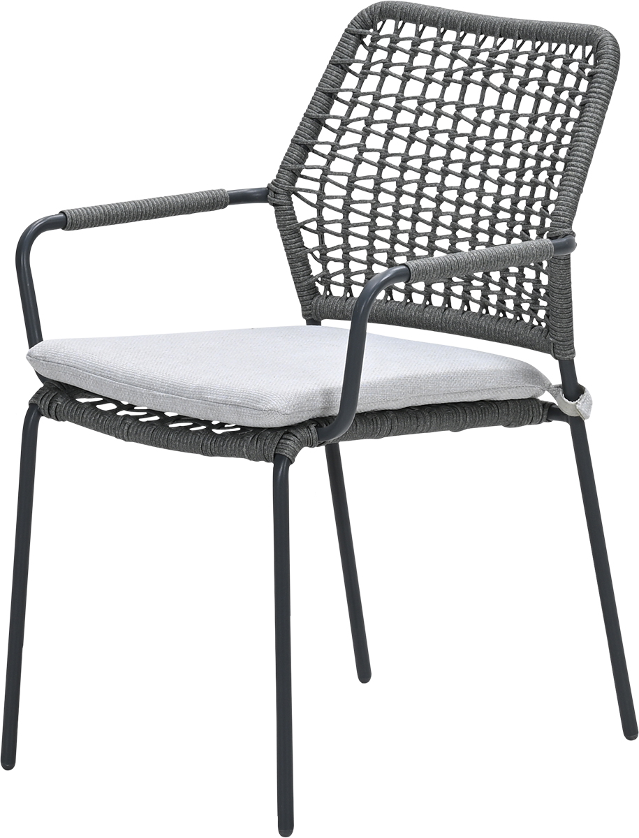 Garden Impressions Swifty – Rope dining tuinstoel – carbon black – valley sand