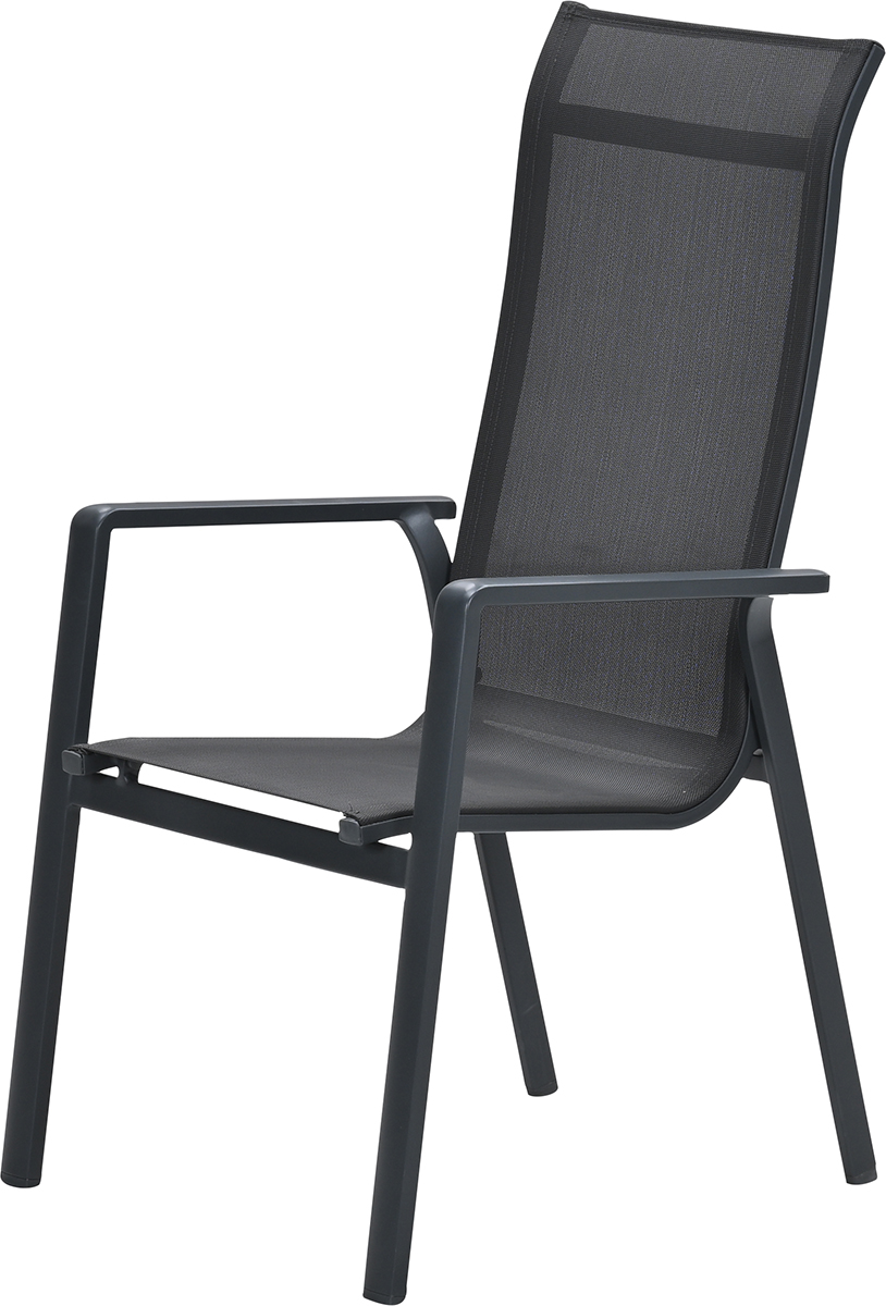Garden Impressions Osaka – Stapelbare tuinstoel – carbon black – mid grijs