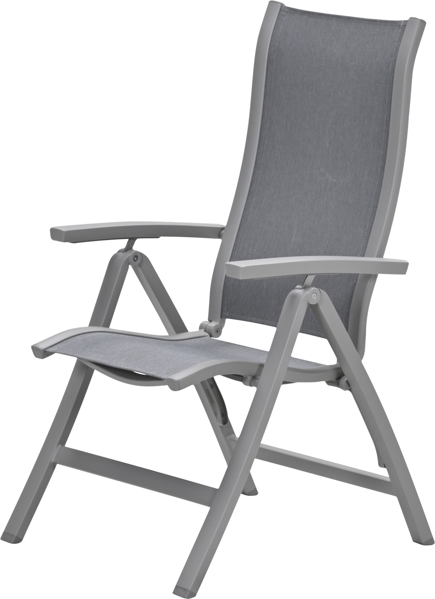 Garden Impressions Kyoto – Aluminium verstelbare tuinstoel – taupe – mid grijs