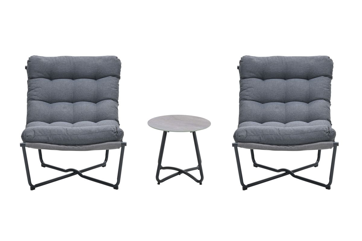 Garden Impressions Danzig relaxstoelen set - carbon black - mystic grijs