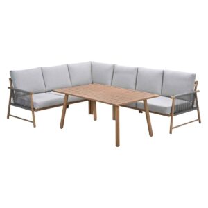 Garden Impressions Bahama Lounge-Dining Set - 5-teilig - light teaklook -  Taupe - valley sand