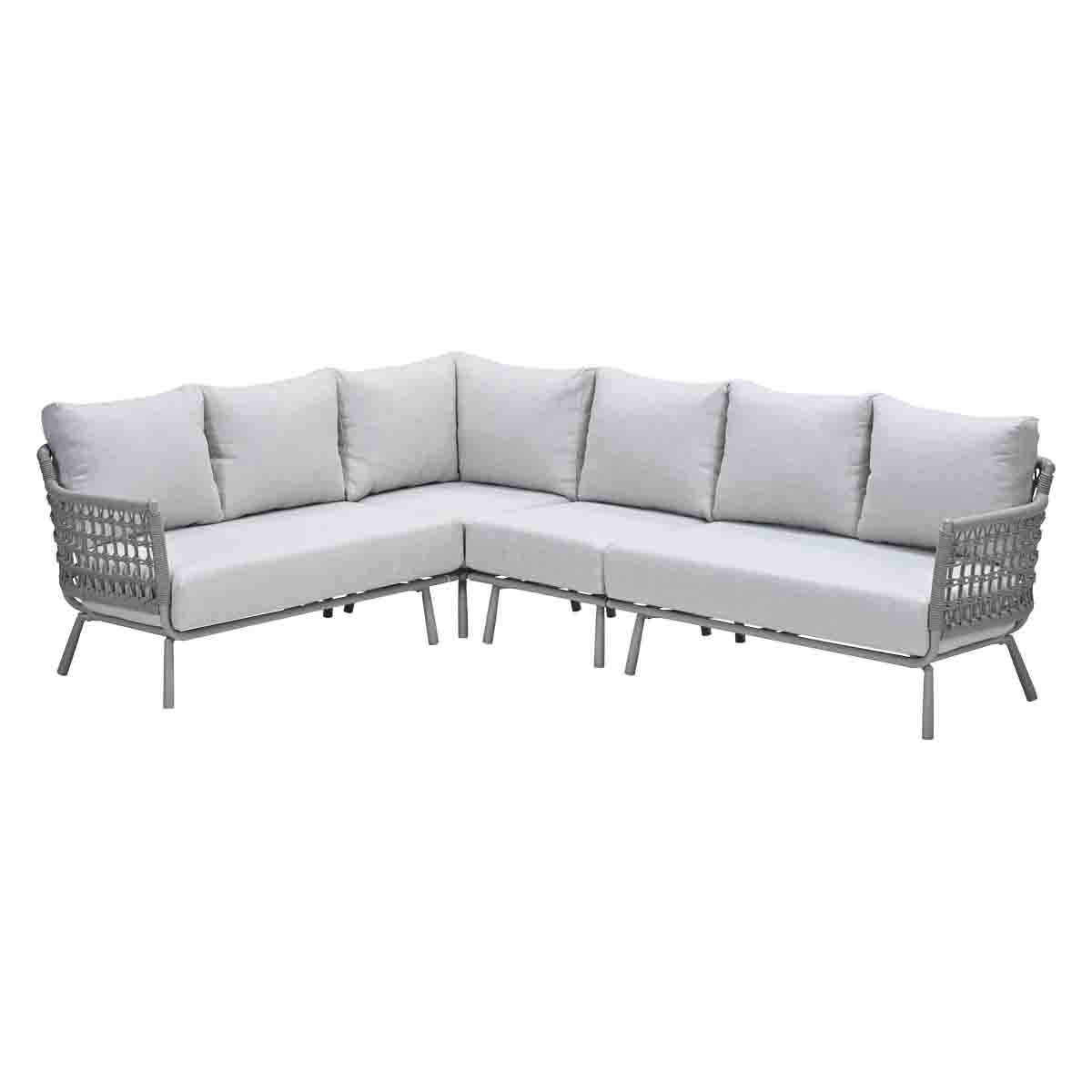 Garden Impressions Aversa aluminium/rope hoek loungeset - taupe - valley sand
