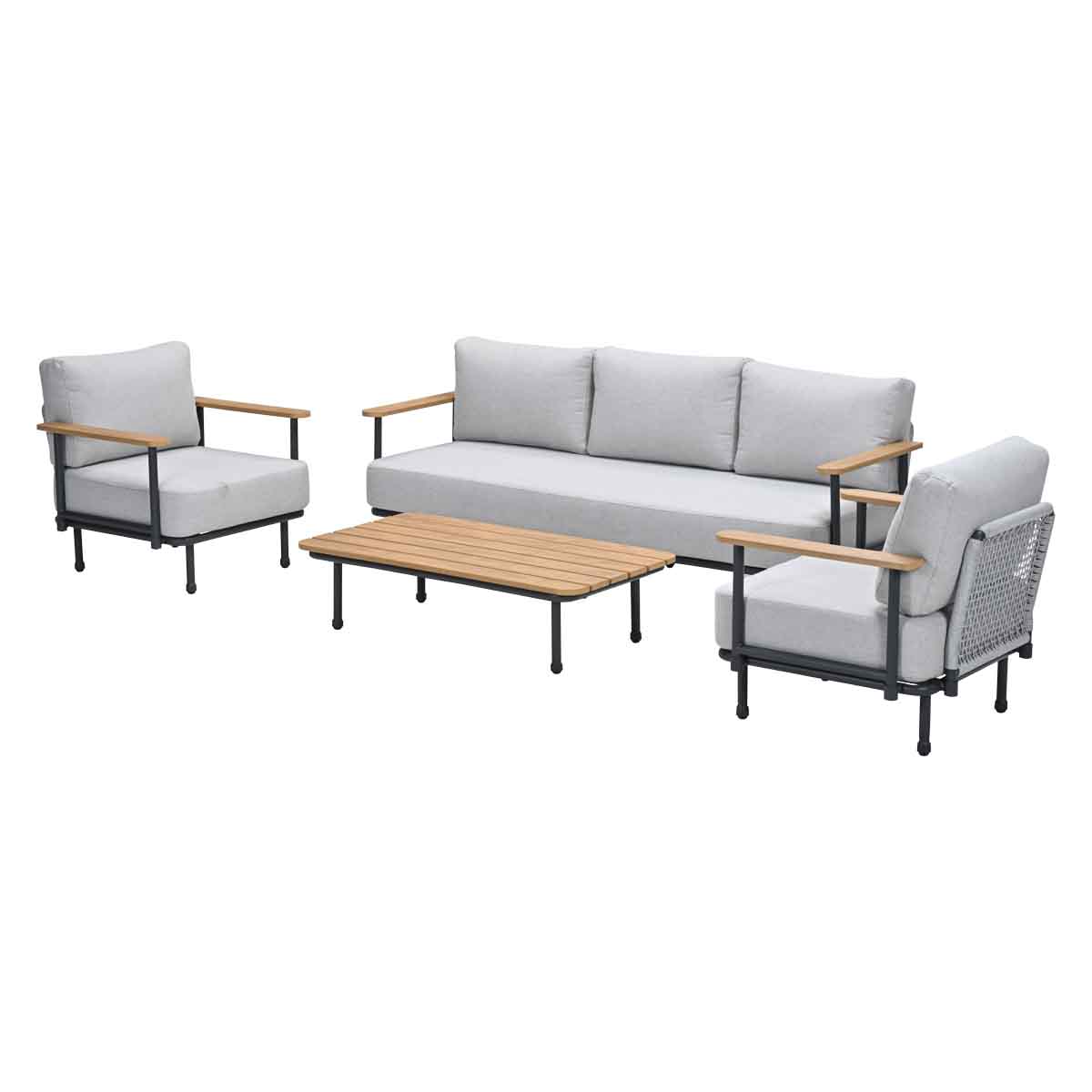 Garden Impressions Ripalta aluminium loungeset - carbon black - valley sand