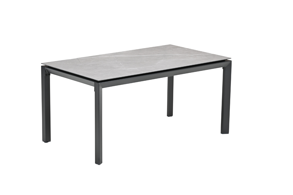 Garden Impressions Domingo dining tuintafel - 160x90cm - grijs aluminium