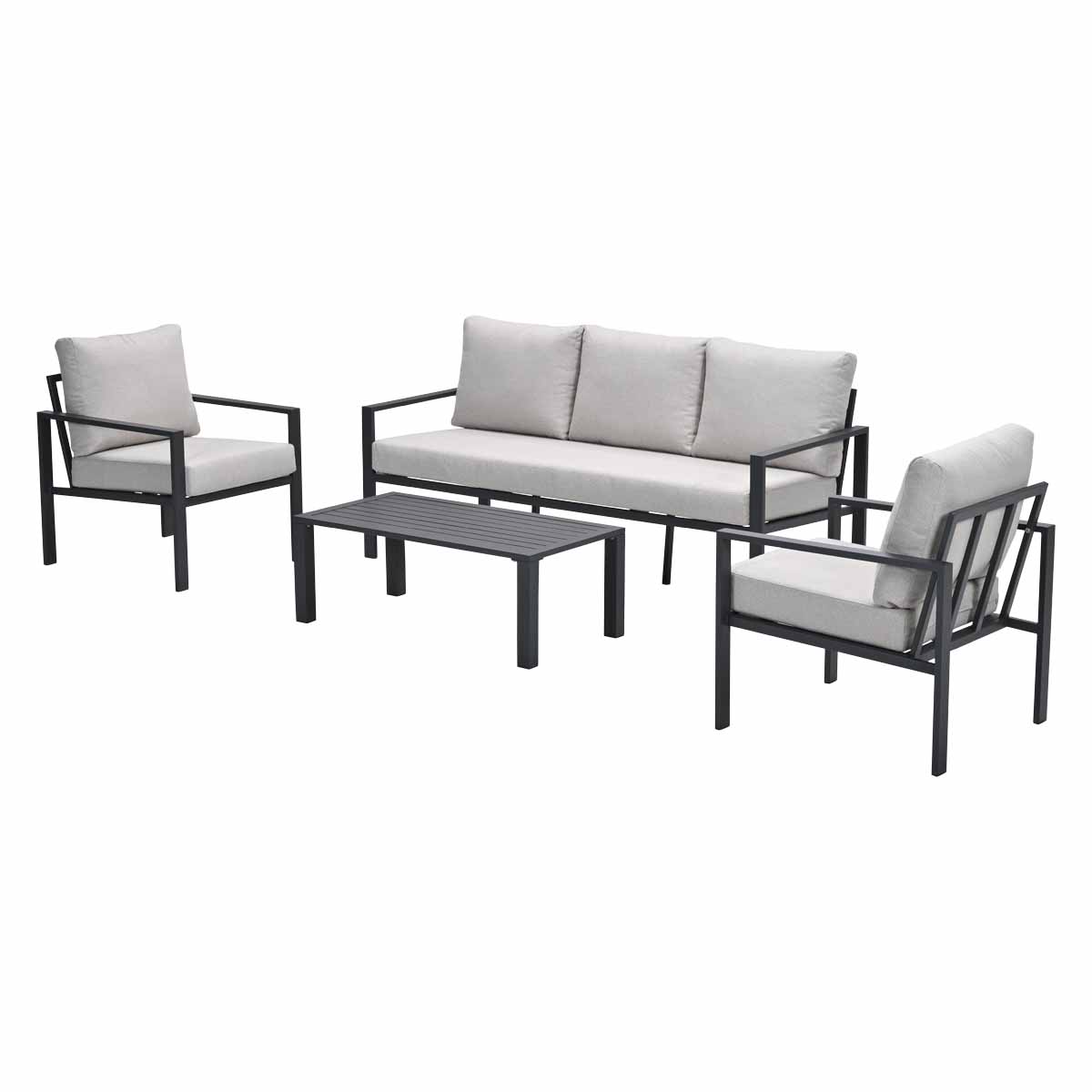 Garden Impressions Springs aluminium loungeset - carbon black - desert sand
