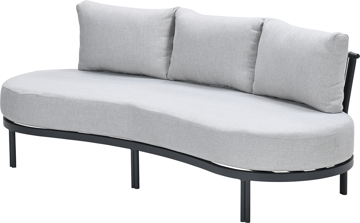 Garden Impressions Tirolo – gebogen lounge tuinsofa – rope – carbon black