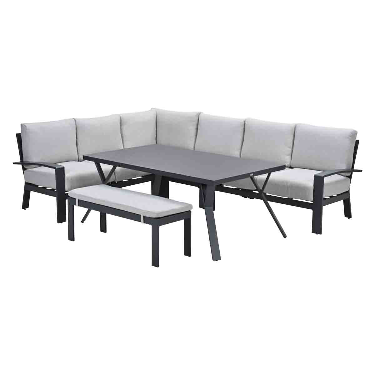 Garden Impressions Rondo aluminium lounge-dining set - valley sand