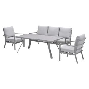 Garden Impressions Sergio Lounge-/Dining-Sofa-Set 4-teilig – Taupe / Valley Sand