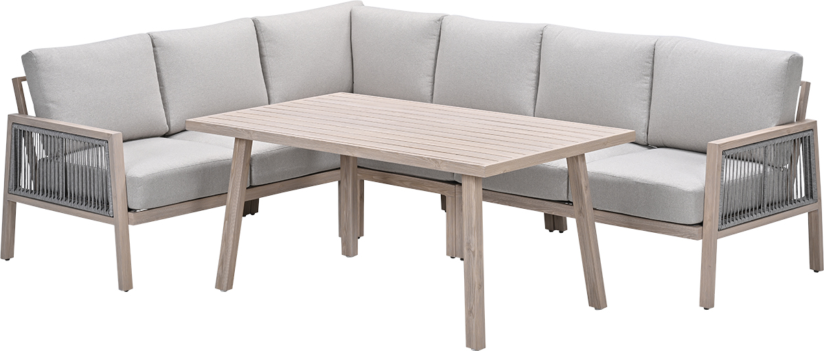 Garden Impressions Decala aluminium lounge-dining set - licht eikenlook