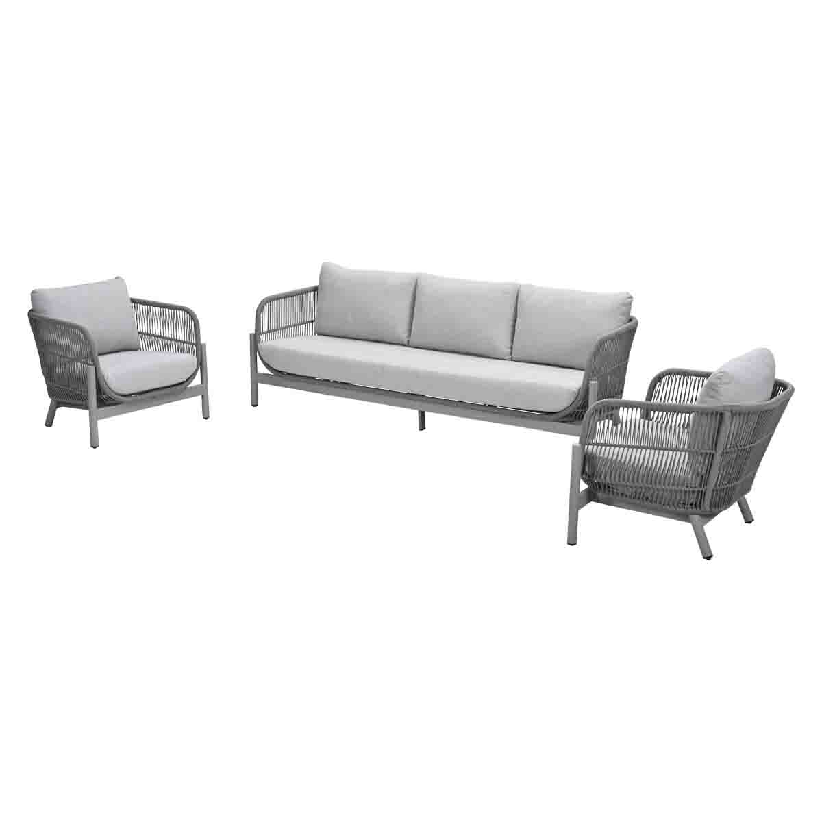 Garden Impressions Catanzaro aluminium/rope loungeset - taupe - valley sand