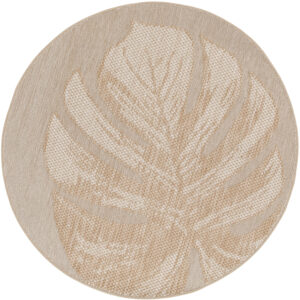 Garden Impressions Naturalis Teppich -  Ø200 cm - Blatt Taupe