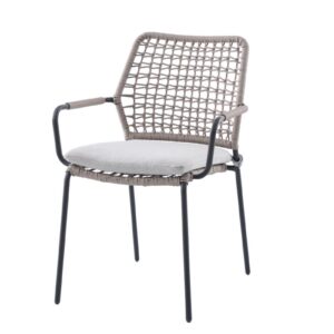 Garden Impressions Swifty Dining-Sessel – Carbon Black – Natural Sand – Valley Sand