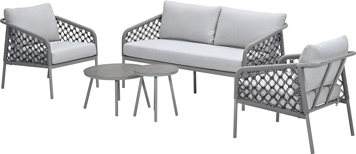 Garden Impressions Torinto Lounge-Set – Taupe – Rope Sand – Valley Sand