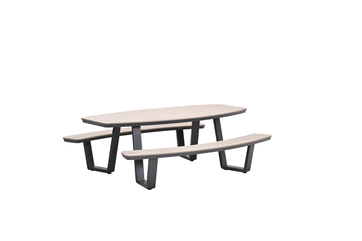 Garden Impressions Bell Picknick-Set oval 220 × 193 cm – Dunkelgrau
