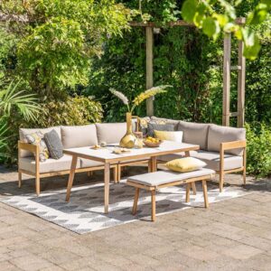 Garden Impressions Carrara Sportbank - light teaklook - gobi sand
