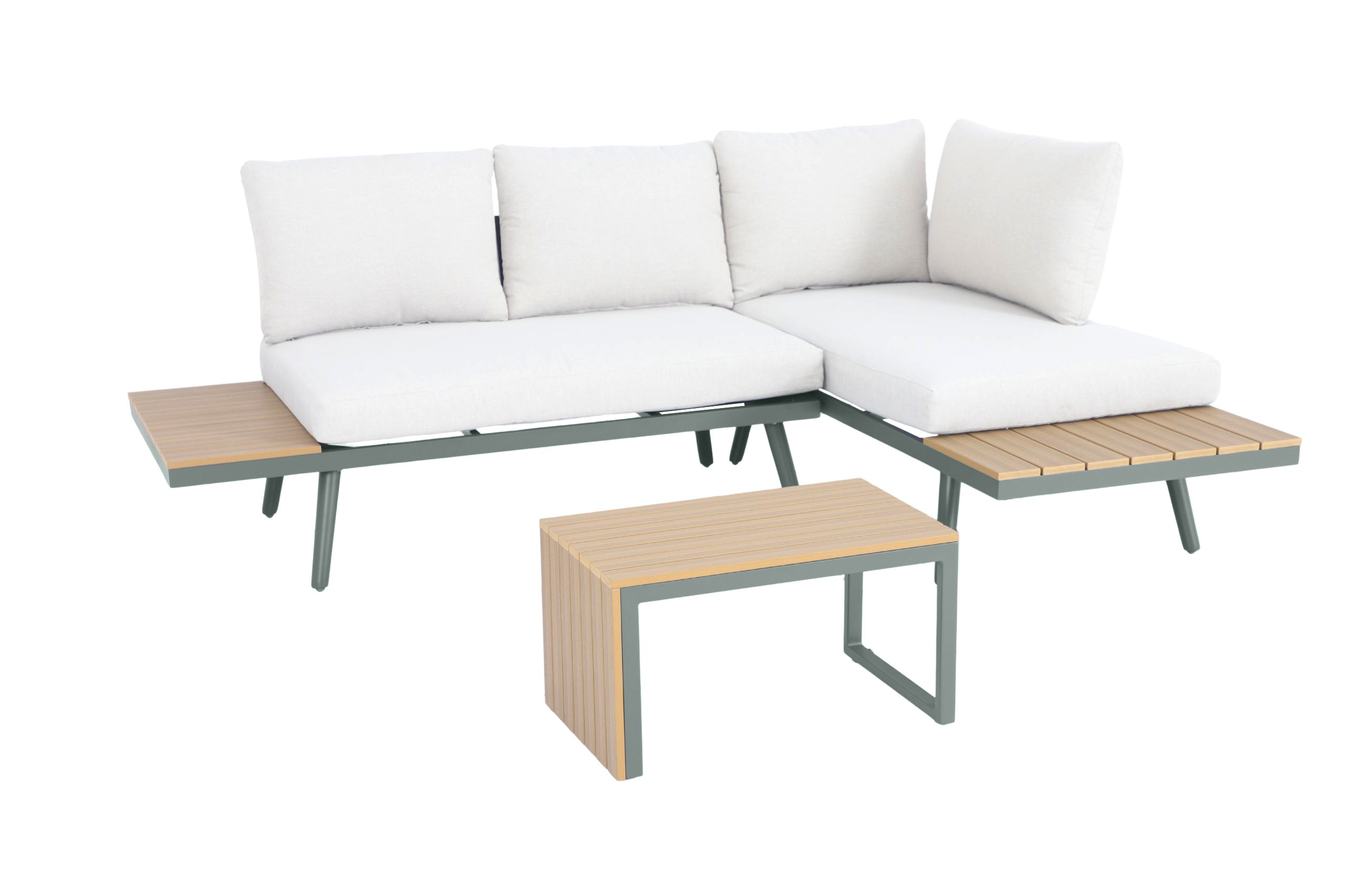Garden Impressions Forro loungeset - stone green - natural teak look Vironwood - desert taupe