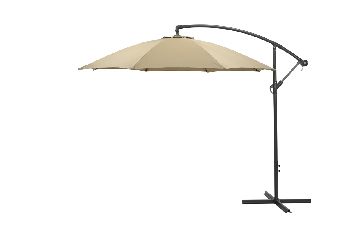 Athene parasol - Ø300 cm - carbon black - taupe