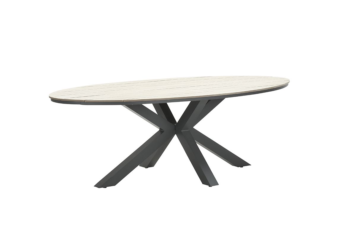 Garden Impressions Edison tuintafel - ovaal - 280 cm - light teak Vironwood
