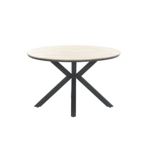 Garden Impressions Edison Tisch rund Ø122 cm- carbon black/ light teak Vironwood