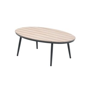 Garden Impressions Margriet Beistelltisch oval- 120x75xH45 cm carbon black/light teak Vironwood