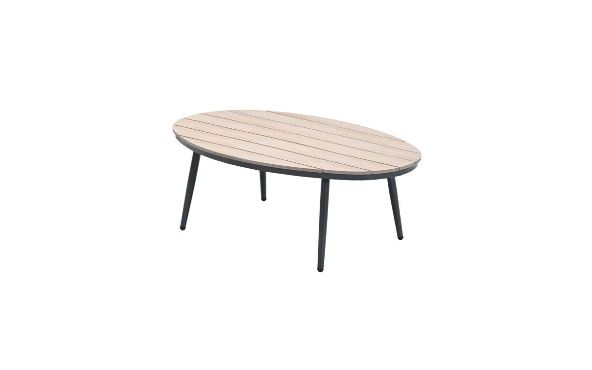 Garden Impressions Margriet Beistelltisch oval- 120x75xH45 cm carbon black/light teak Vironwood