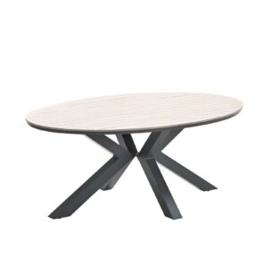Garden Impressions Edison Tisch oval 180 × 115 cm- carbon black/ light teak Vironwood