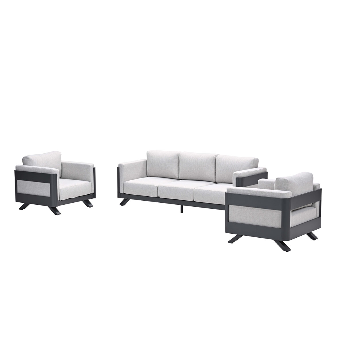 Garden Impressions Realdo Lounge-Sofa-Set – Carbon Black – Valley Sand