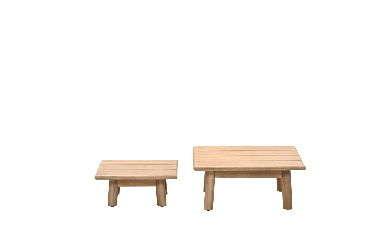 Garden Impressions Lunar Set aus zwei Beistelltischen – Akazie White Wash