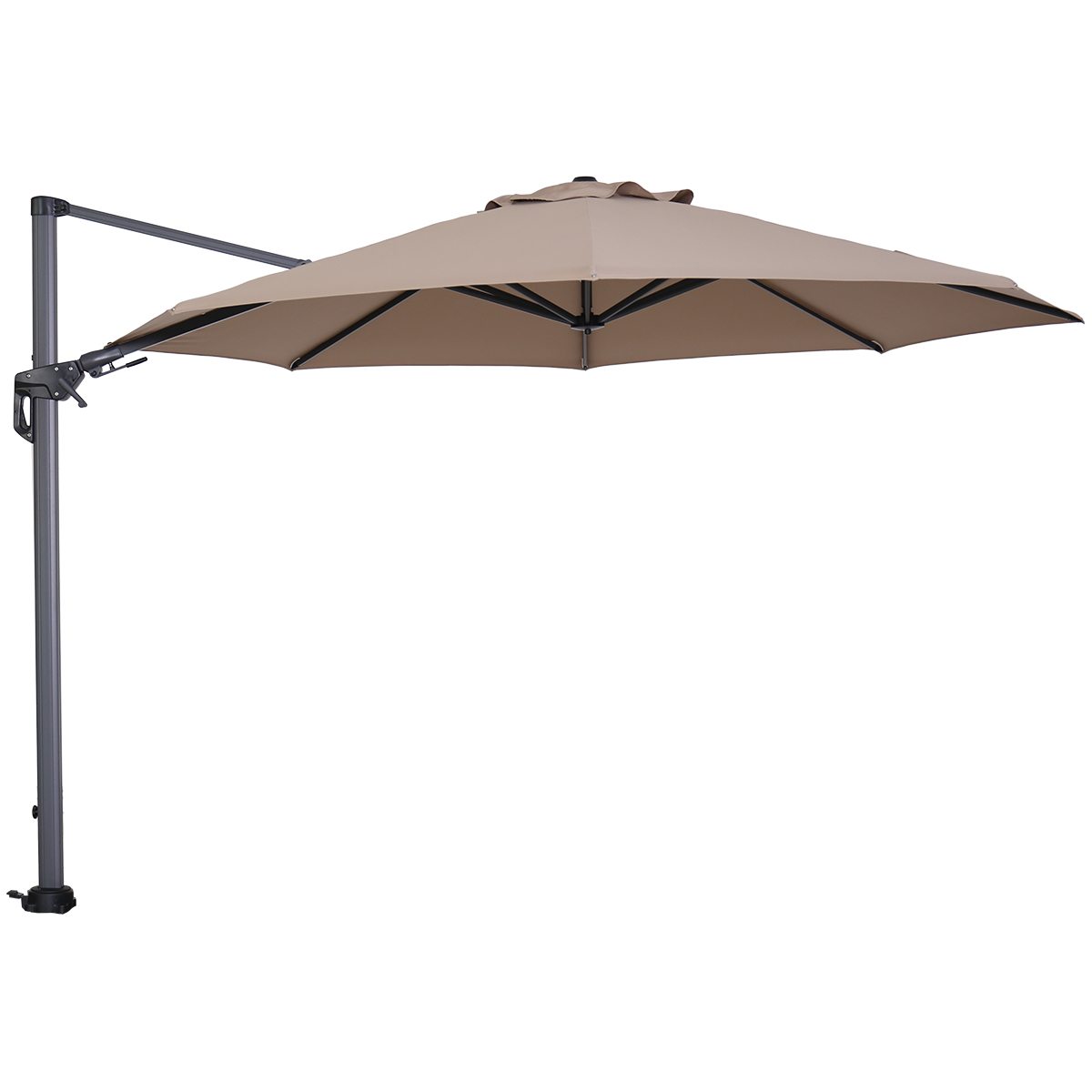 Garden Impressions Hawaii Sonnenschirm Ø350 cm – Carbon Black – Taupe