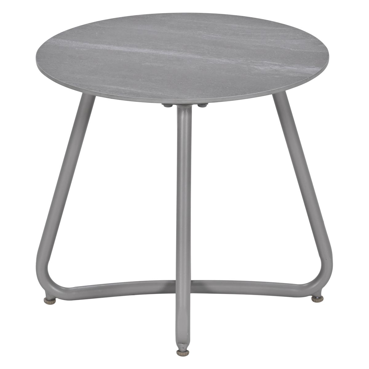 Garden Impressions Vento bijzettafel tuin - Ø45 cm taupe - aluminium/Centostone