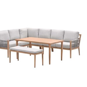 Garden Impressions Lounge/dining Set Sardinia 6-teilig Aluminium mit Teakoptik
