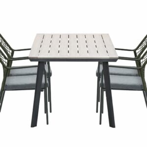 Complete vijfdelige tuinset Dido tuinstoelen mosgroen - Vigo tafel - Garden Impressions