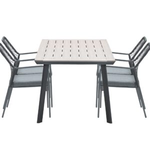 Garden Impressions 5-teiliges dining Set Dido und Vigo schwarz
